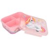 Svačinový box Ylvi Unicron – 3 sekce s jednorožcem, růžový 3