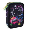 Školní penál 2 zipy CoolPack Jumper Hello Kitty Neon Black vybavený