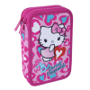 Školní penál 2 zipy CoolPack Jumper Hello Kitty Pink 2 vybavený