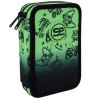 Školní penál 2 zipy CoolPack Jumper Game Over Gradient Green vybavený
