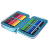 Školní penál 2 zipy CoolPack Jumper Seafish vybavený 2