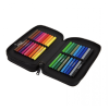 Školní penál 2 zipy CoolPack Jumper Daisy Black vybavený 2