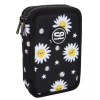 Školní penál 2 zipy CoolPack Jumper Daisy Black vybavený