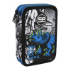 Školní penál 2 zipy CoolPack Jumper T-Rex vybavený