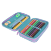 Školní penál 2 zipy CoolPack Jumper Gradient Blueberry vybavený 1