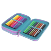 Školní penál 2 zipy CoolPack Jumper Gradient Blueberry vybavený 2