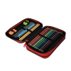 Školní penál 2 zipy CoolPack Jumper Gradient Cranberry vybavený 1