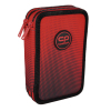 Školní penál 2 zipy CoolPack Jumper Gradient Cranberry vybavený