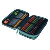 Školní penál 2 zipy CoolPack Jumper Gradient Blue Lagoon vybavený 1