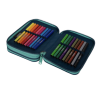 Školní penál 2 zipy CoolPack Jumper Gradient Blue Lagoon vybavený 2
