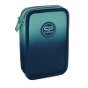 Školní penál 2 zipy CoolPack Jumper Gradient Blue Lagoon vybavený