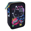 Penál 3 zipy CoolPack Jumper Hello Kitty Neon Black – vybavený