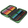Školní třípatrový penál CoolPack Jumper Game Over Gradient Green – vybavený 2