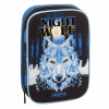 Velký školní penál Ars Una Night Wolf modrý s klopou