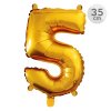 balon narozeninovy 35 cm cislo 5 zlaty