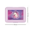 Fialový svačinový box Baagl s motivem koně, přepážka uvnitř, plast, rozměr 17,8 × 12,2 × 6 cm