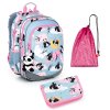 Školní batoh Topgal s pandami ELLY 22004 SET MEDIUM