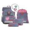 Školní aktovka SPACE pro prvňáčky - 5dílný set, Step by Step Glitter Heart Hazle