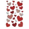 Samolepky konvexní – červená srdíčka (2 vzory)