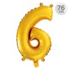 balon narozeninovy 76 cm cislo 6 zlaty