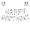 balon narozeninovy happy birthday 35 cm 13 ks stribrny