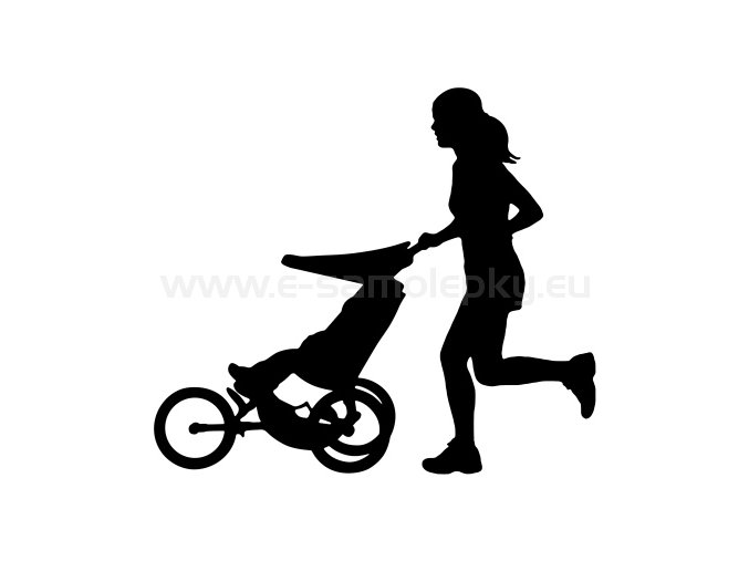 Samolepka - Jogging Stroller - žena