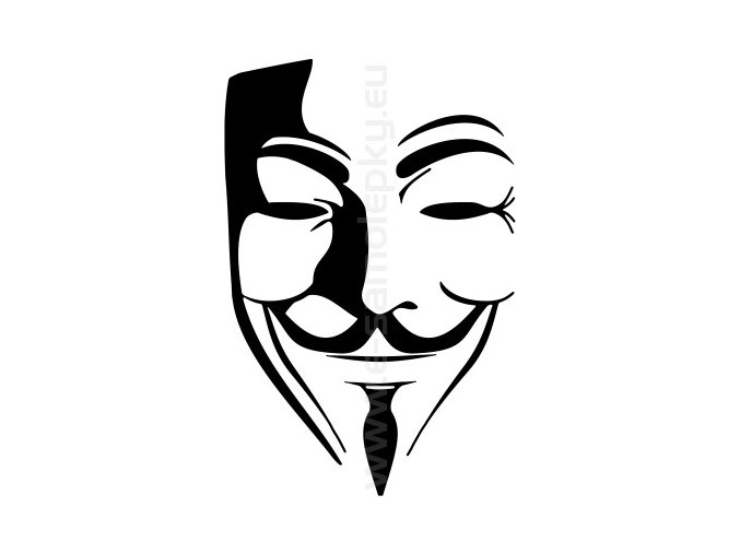 Samolepka - Maska Anonymous - Guy Fawkes