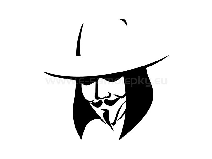 Samolepka - Maska Anonymous - Guy Fawkes 02