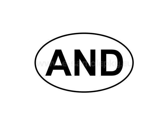 Samolepka - MPZ - Andora - AND - BEZ BÍLÉHO PODKLADU