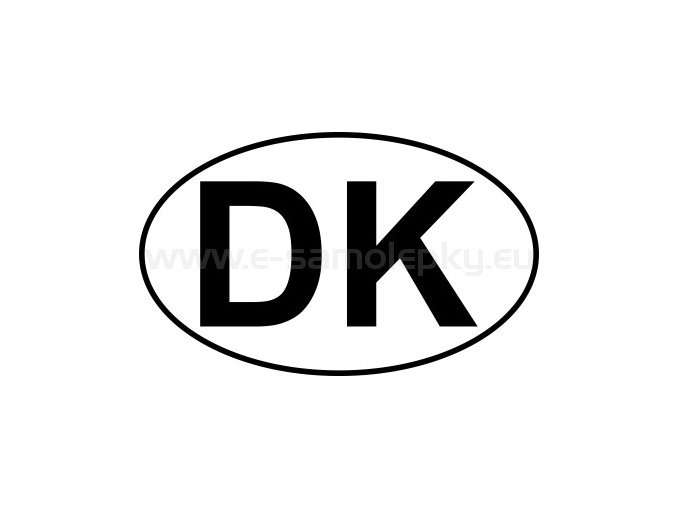 Samolepka - MPZ - Dánsko - DK - BEZ BÍLÉHO PODKLADU