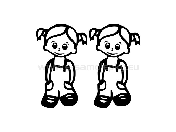 Samolepka - Dítě v autě - 2 holky 03