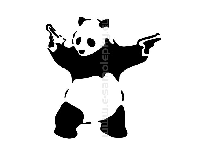 Samolepka - Panda pistolník