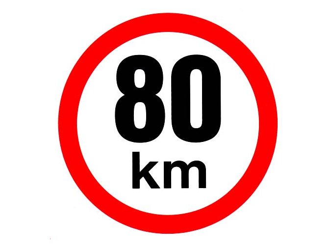 Samolepka - Omezená rychlost 80 km/h