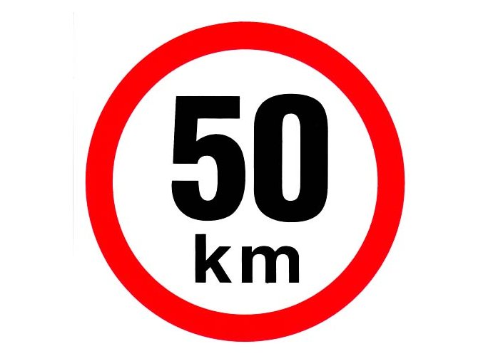 Samolepka - Omezená rychlost 50 km/h