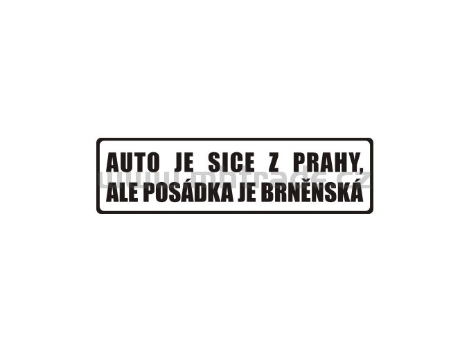 Samolepka Auto je z Prahy