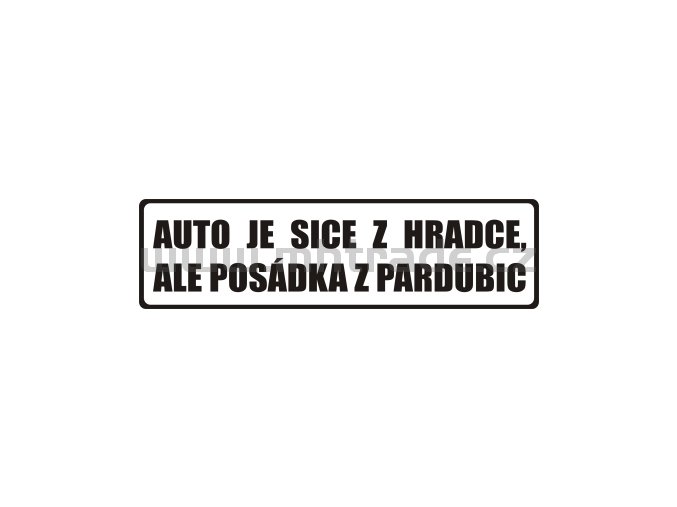 Samolepka Auto je z Hradce