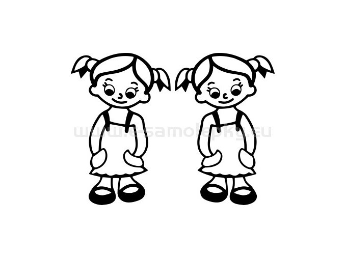Samolepka - Dítě v autě - 2 holky 04