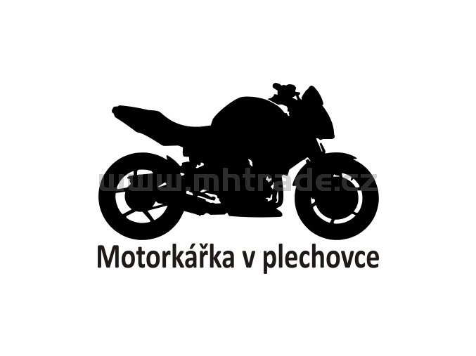 Samolepka - Motorkářka v plechovce