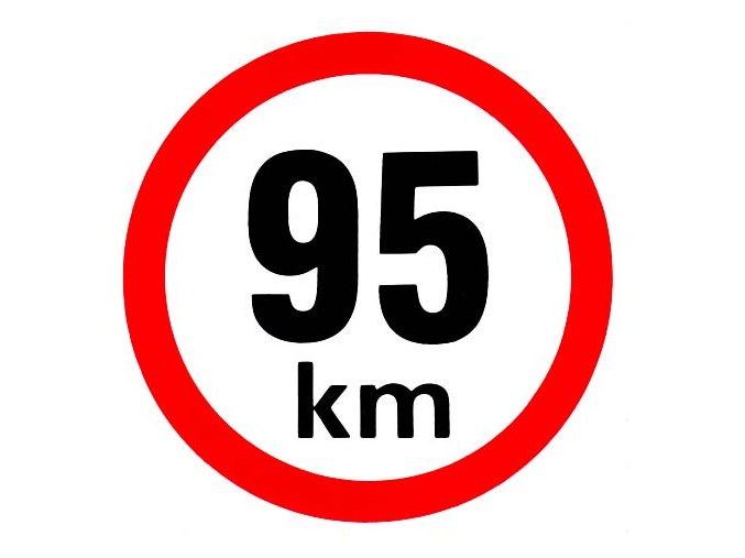 Samolepka - Omezená rychlost 95 km/h