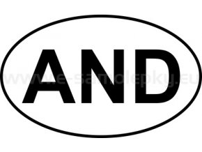 Samolepka - MPZ - Andora - AND - BEZ BÍLÉHO PODKLADU