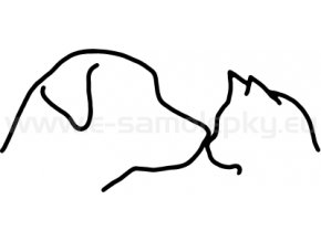 Samolepka - Pes a kočka 04