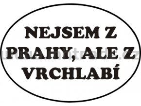 Samolepka Nejsem z Prahy ale z Vrchlabi