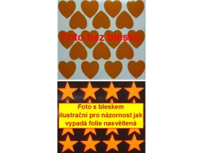 Reflexní samolepka: Srdce 18 ks- Oranžové