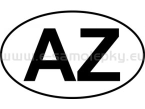 Samolepka - MPZ - Azerbajdžán - AZ - BEZ BÍLÉHO PODKLADU
