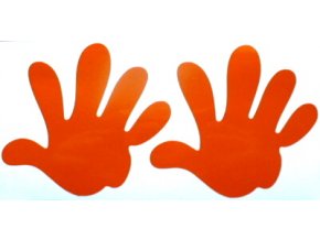 Reflexní samolepka - RUCE 02 - sada - 2 ks - ORANŽOVÁ