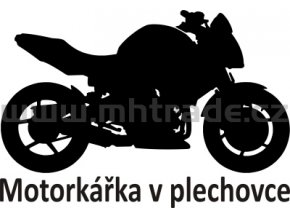 Samolepka - Motorkářka v plechovce