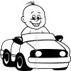 Samolepka - Dítě v autě - Kluk