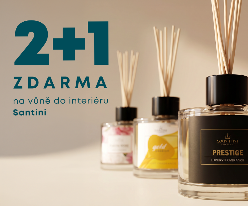 2+1 na vůně do interéru Santini | Bytové aroma difuzéry | Osvěžovače vzduchu | Svíčky | e-santini.cz