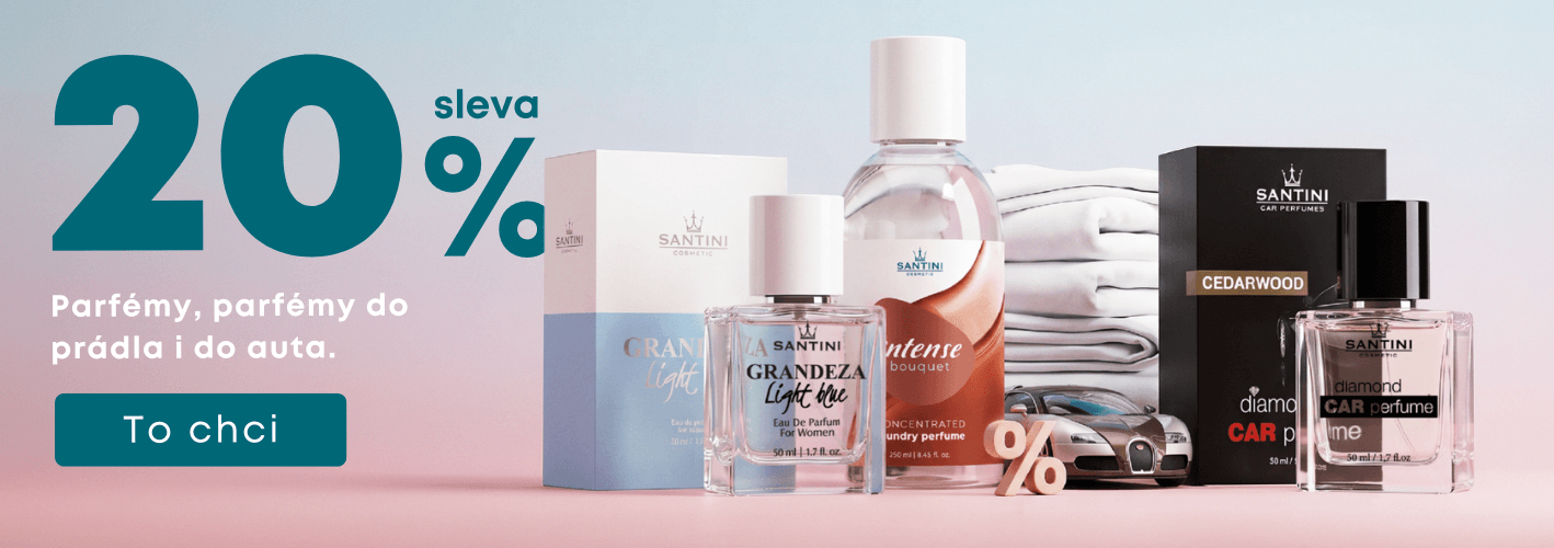 SANTINI parfémy se slevou 20 % | Dámské i pánské parfémy, parfémy do prádla i vůně do auta