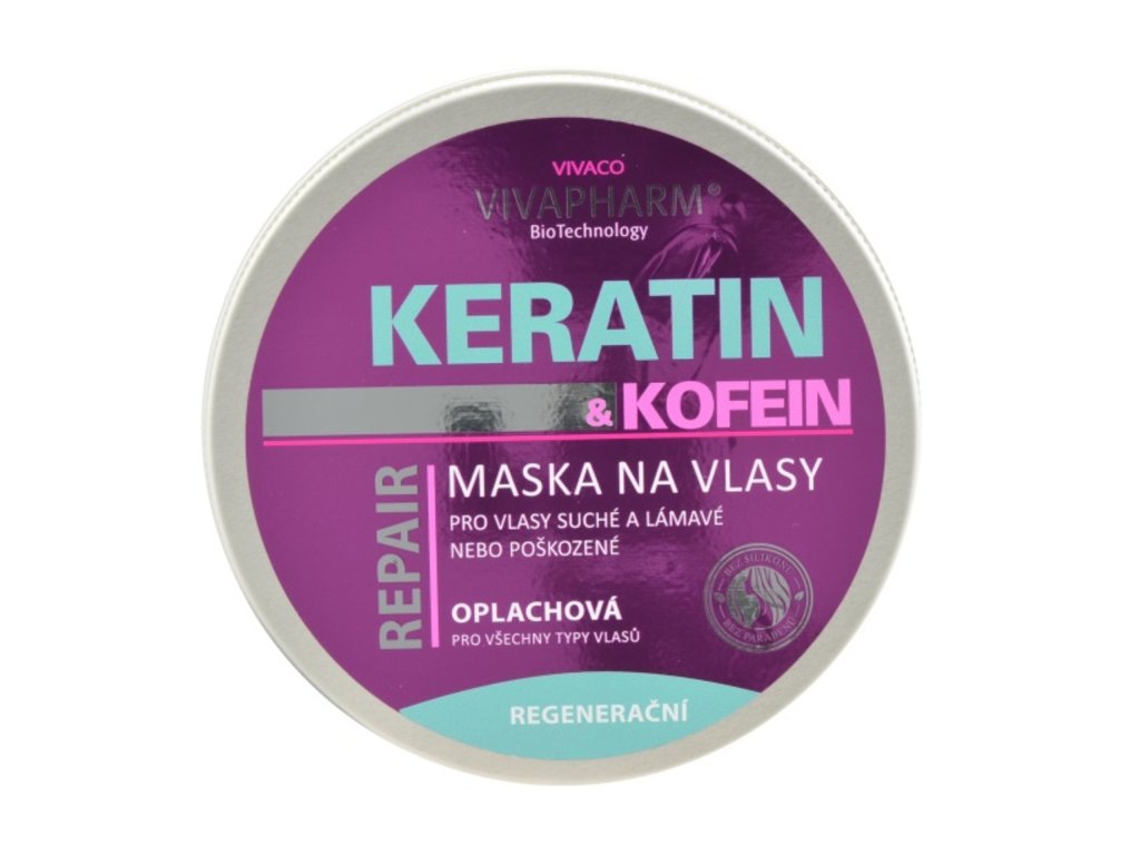 Keratinová maska na vlasy s kofeinem 200 ml